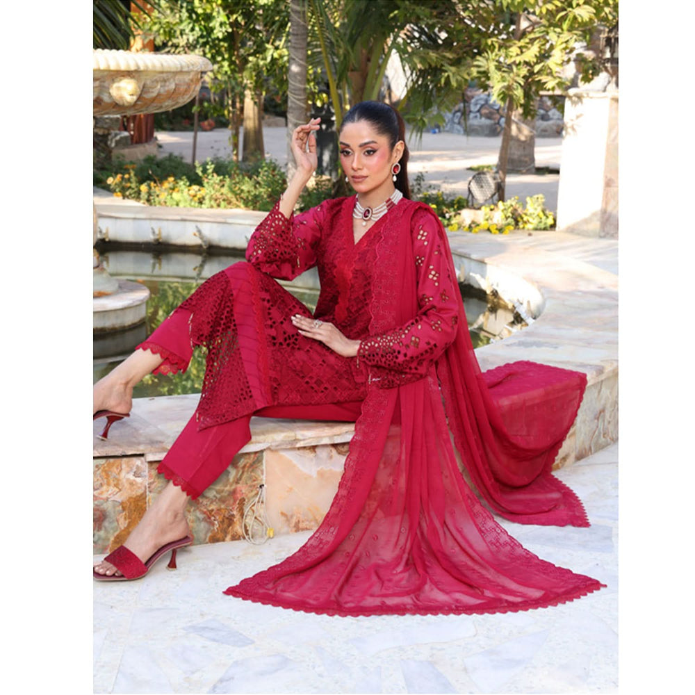 Summer Vibes By Dr. Haris Chikankari Lawn Unstitched 4 Pec Suit - 8, Women, 3Pcs Shalwar Suit, MI Creation, Chase Value