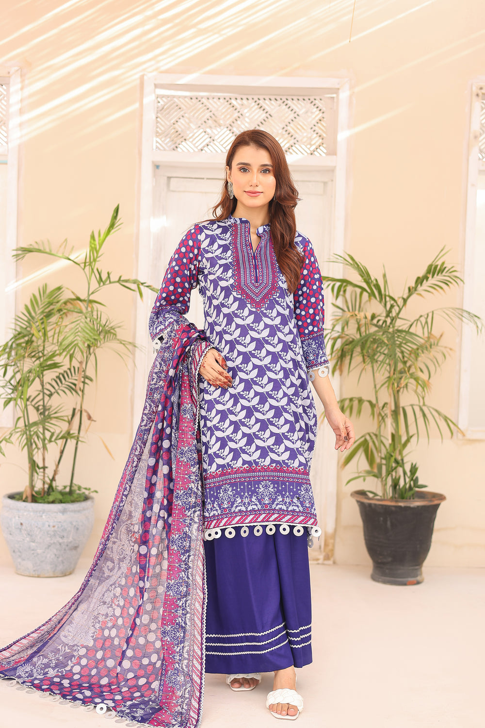 Laiba By SN Cloth Printed Unstitched 3 Pcs Suit - 1, Women, 3Pcs Shalwar Suit, SN Cloth, Chase Value