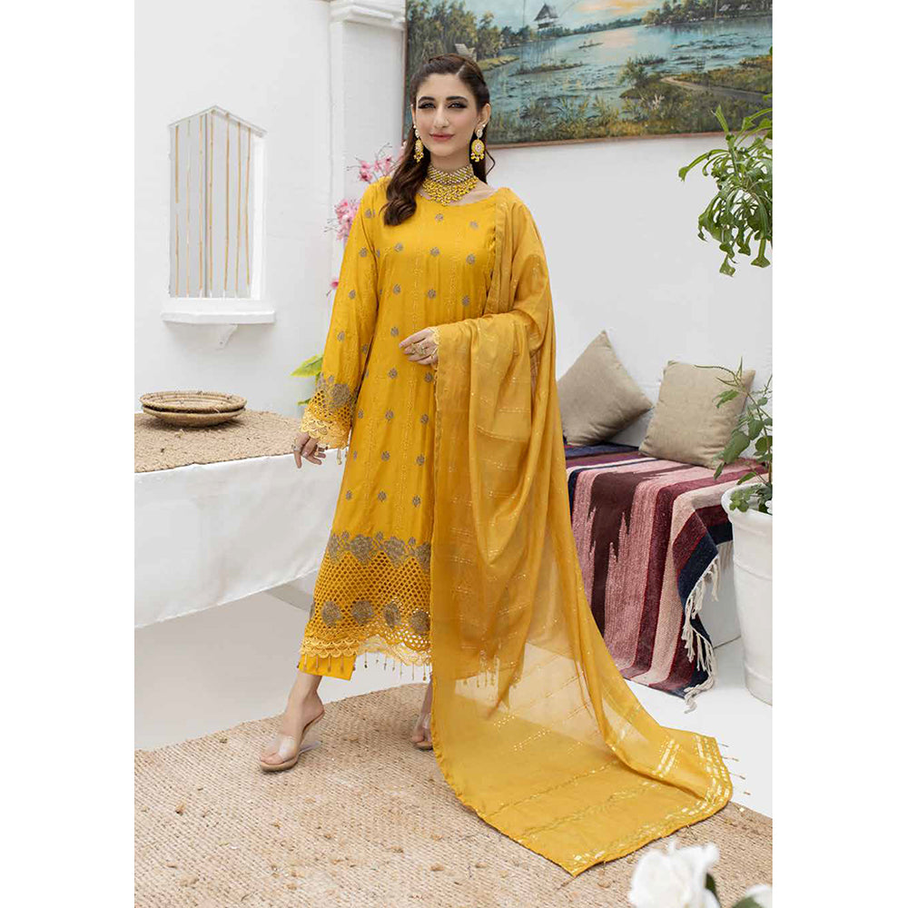 Schick Koel Viscose Schiffli Boring Embroidered Unstitched Suit With Fancy Dupatta - 9, Women, 3Pcs Shalwar Suit, MI Creation, Chase Value