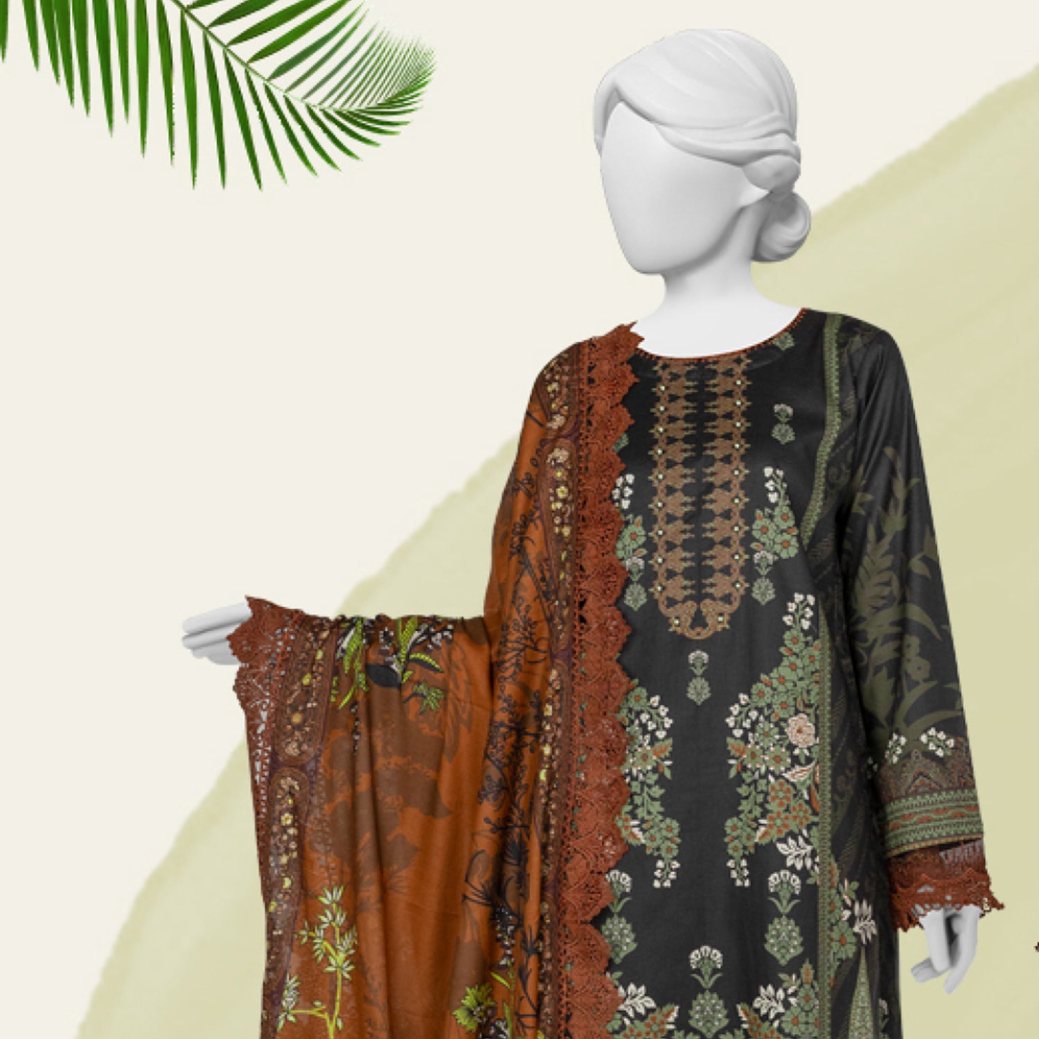 Panjnad Norah Lawn By J. Printed Unstitched 3 Pcs Suit - 241102, Women, 3Pcs Shalwar Suit, Chase Value, Chase Value