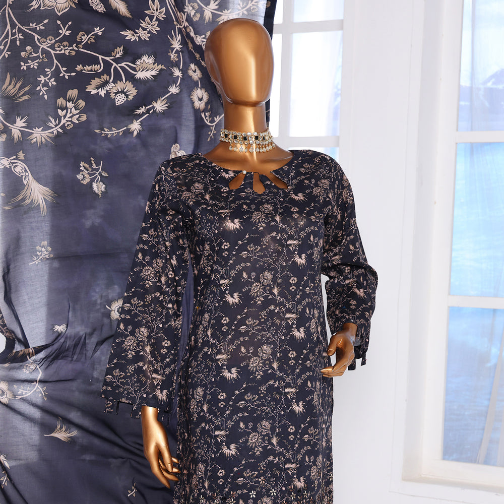 3D Daman kari By MI Creation Printed Lawn With Embroidered Unstitched 3Pcs Suit - 4, Women, 3Pcs Shalwar Suit, MI Creation, Chase Value