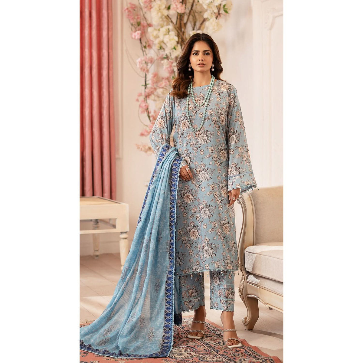 Al Zohaib Colors Digital Printed Unstitched Lawn 3 Pcs Suit - 1, Women, 3Pcs Shalwar Suit, Al-Zohaib Textiles, Chase Value