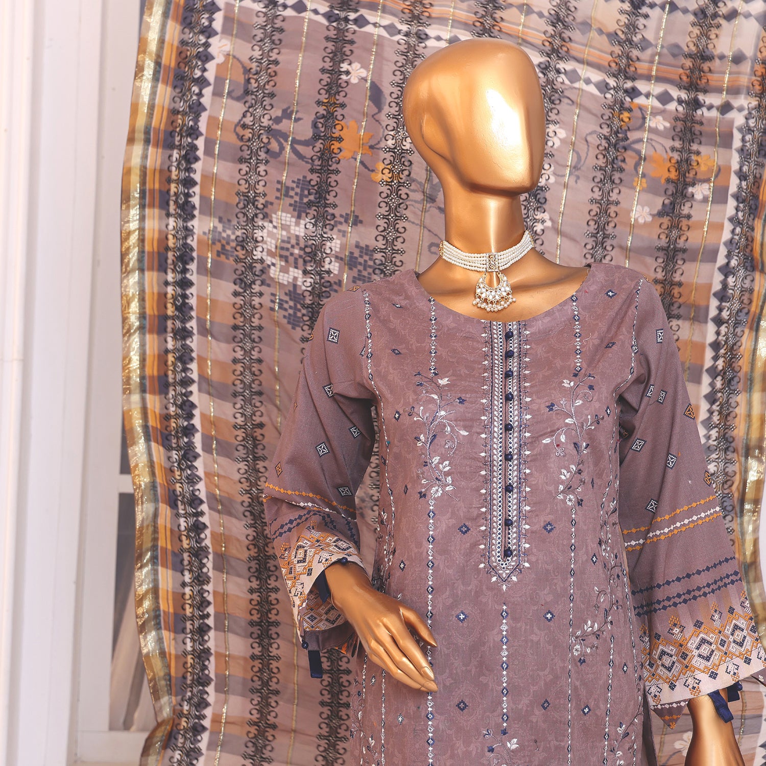 Needle Wonder By Dr. Haris Printed & Embroidered Lawn Unstitched 3Pcs Suit - 1, Women, 3Pcs Shalwar Suit, MI Creation, Chase Value