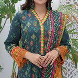 Jhalak Linen Printed Unstitched 3Pcs Suit - 1, Women, 3Pcs Shalwar Suit, VS Textiles, Chase Value