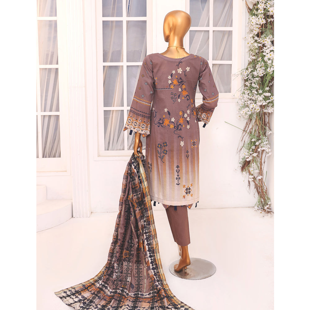Needle Wonder By Dr. Haris Printed & Embroidered Lawn Unstitched 3Pcs Suit - 1, Women, 3Pcs Shalwar Suit, MI Creation, Chase Value