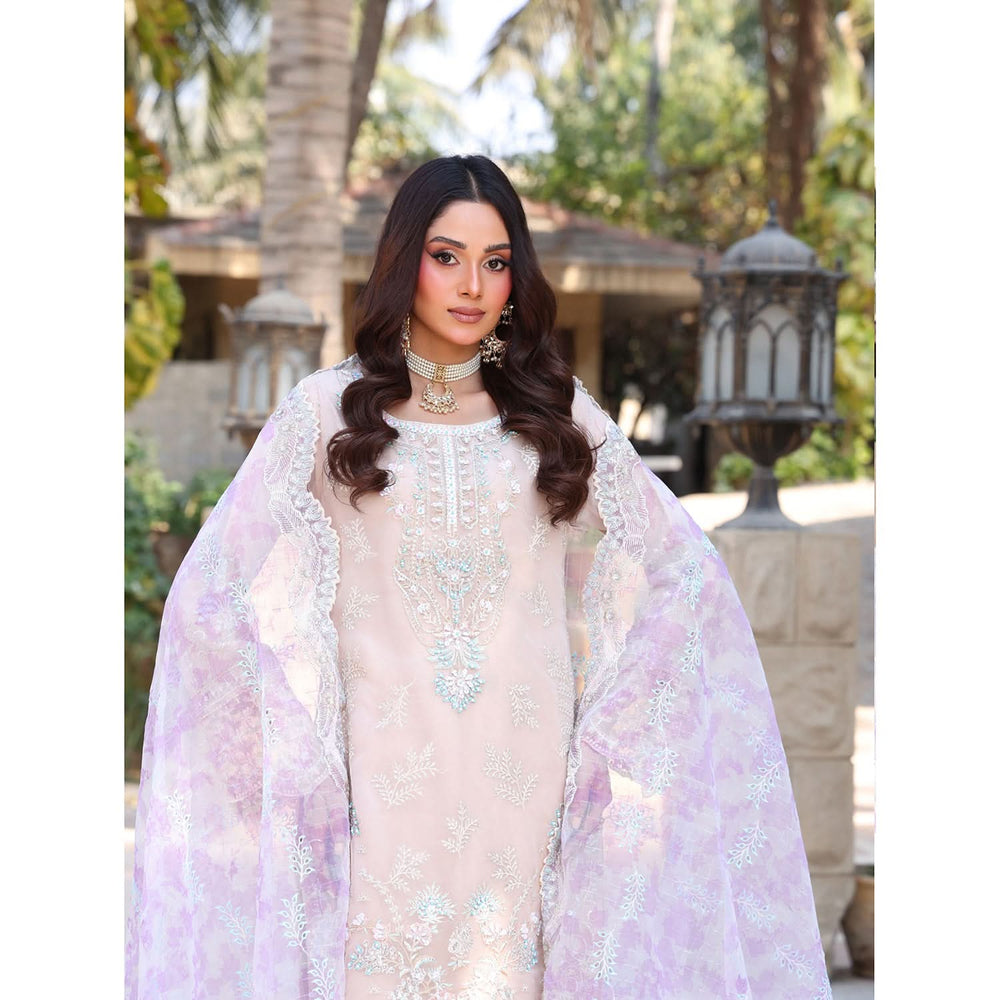Dil Ruba By Dr. Haris Luxury Organza Embroidered Unstitched 3Pcs Suit - 4, Women, 3Pcs Shalwar Suit, MI Creation, Chase Value