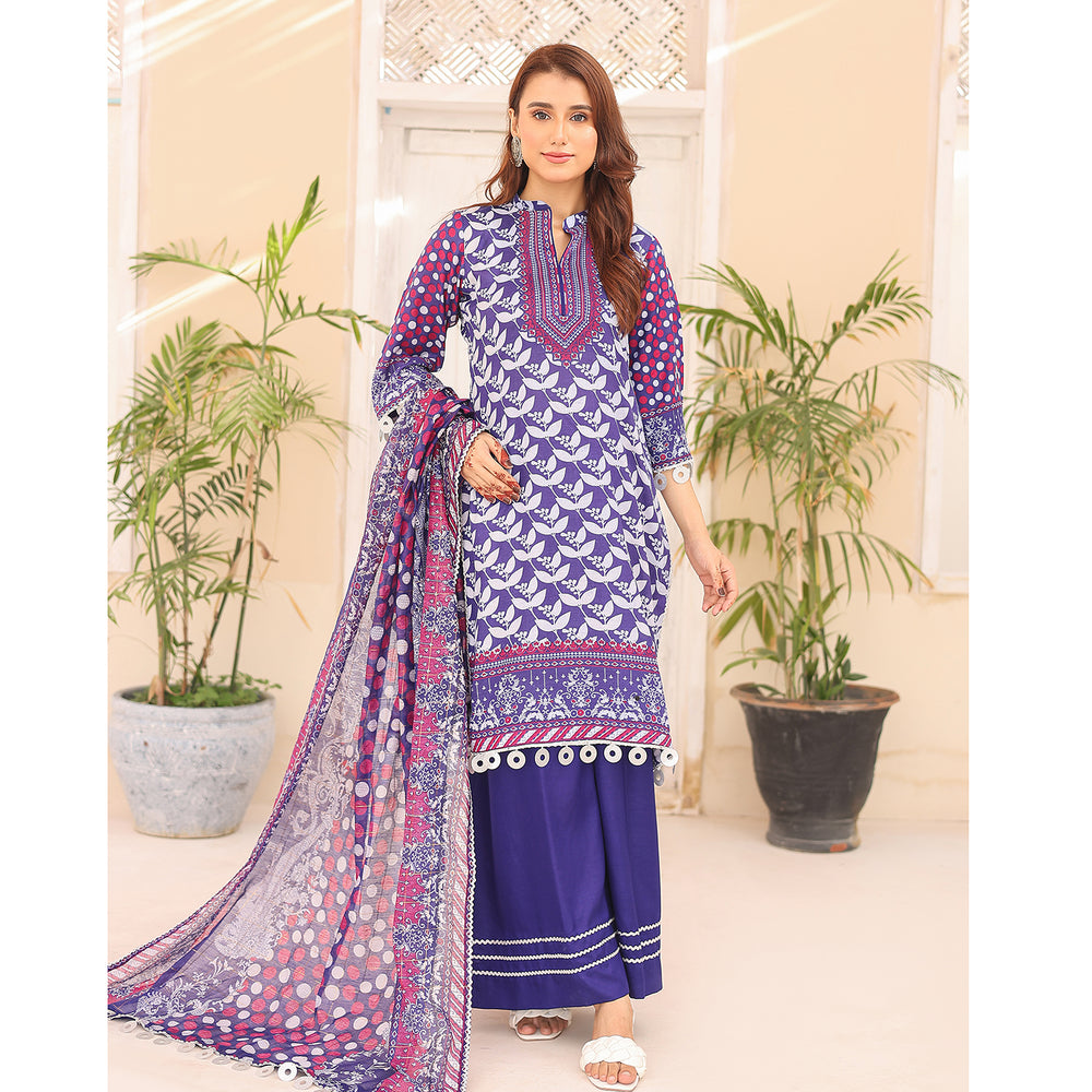 Laiba By SN Cloth Printed Unstitched 3 Pcs Suit - 1, Women, 3Pcs Shalwar Suit, SN Cloth, Chase Value