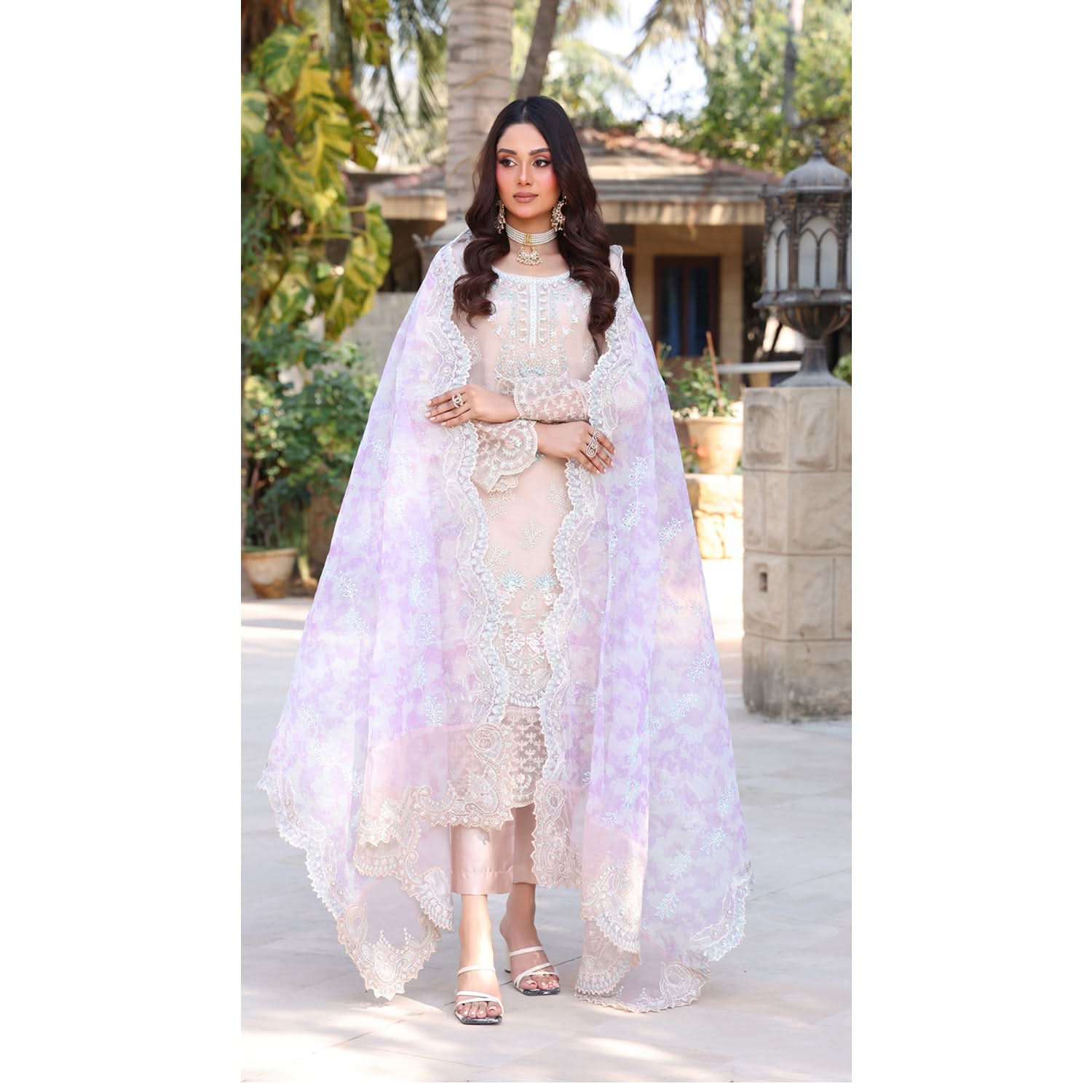 Dil Ruba By Dr. Haris Luxury Organza Embroidered Unstitched 3Pcs Suit - 4, Women, 3Pcs Shalwar Suit, MI Creation, Chase Value