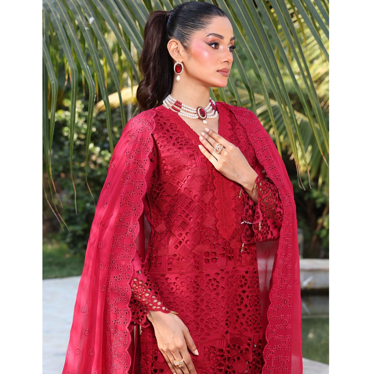 Summer Vibes By Dr. Haris Chikankari Lawn Unstitched 4 Pec Suit - 8, Women, 3Pcs Shalwar Suit, MI Creation, Chase Value