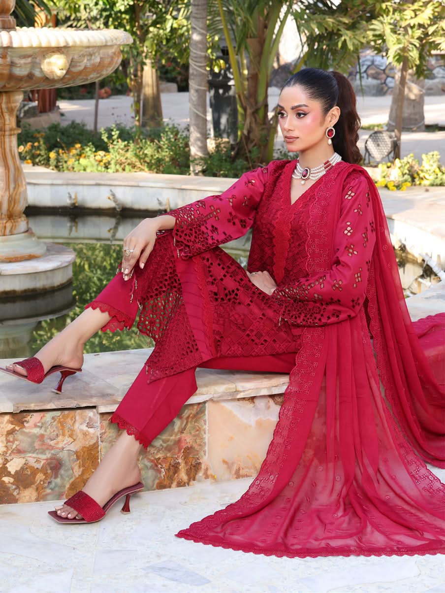 Summer Vibes By Dr. Haris Chikankari Lawn Unstitched 4 Pec Suit - 8, Women, 3Pcs Shalwar Suit, MI Creation, Chase Value
