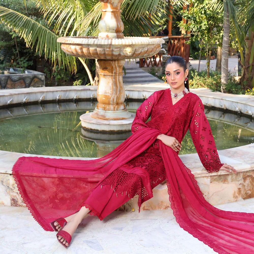 Summer Vibes By Dr. Haris Chikankari Lawn Unstitched 4 Pec Suit - 8, Women, 3Pcs Shalwar Suit, MI Creation, Chase Value