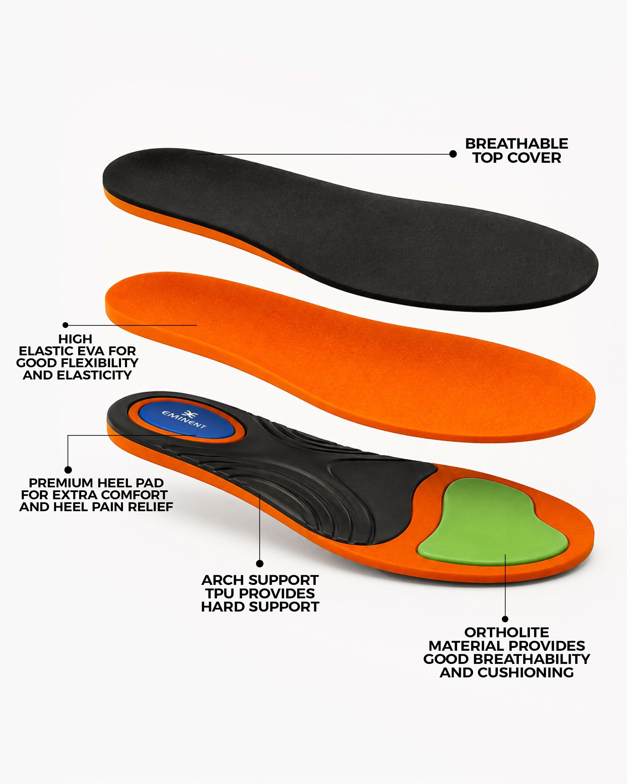 Flat Feet Insoles, Men's Insole & Accessories, Eminent, Chase Value