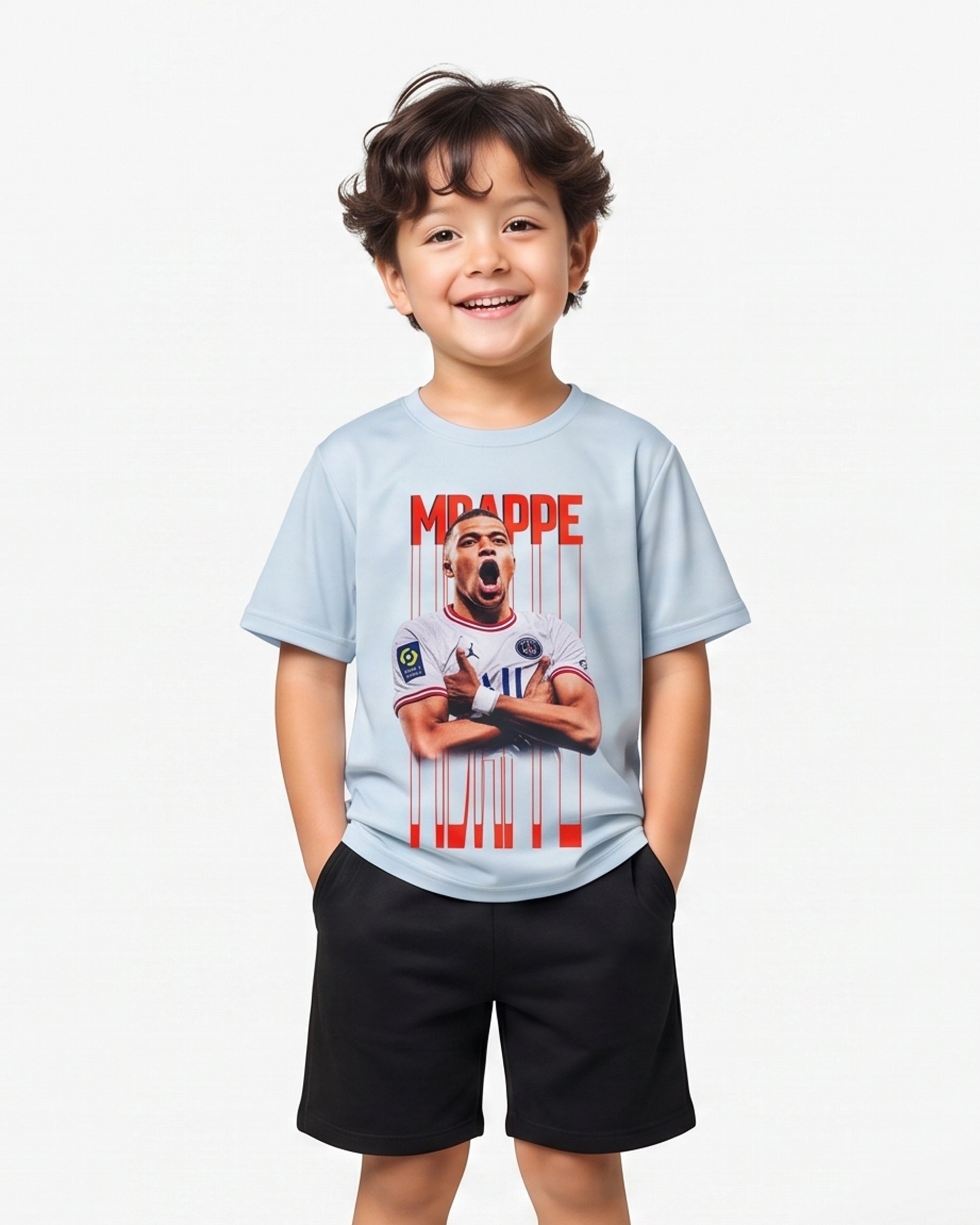 Valuables Boys' Mbappé Sublimation Half Sleeves T-Shirt