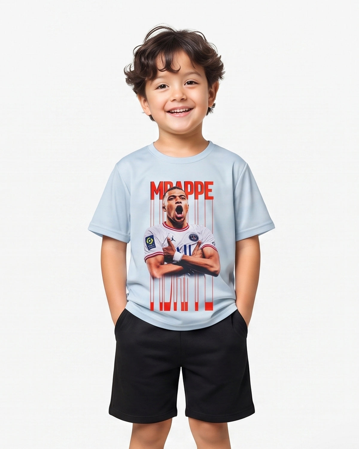 Valuables Boys' Mbappé Sublimation Half Sleeves T-Shirt