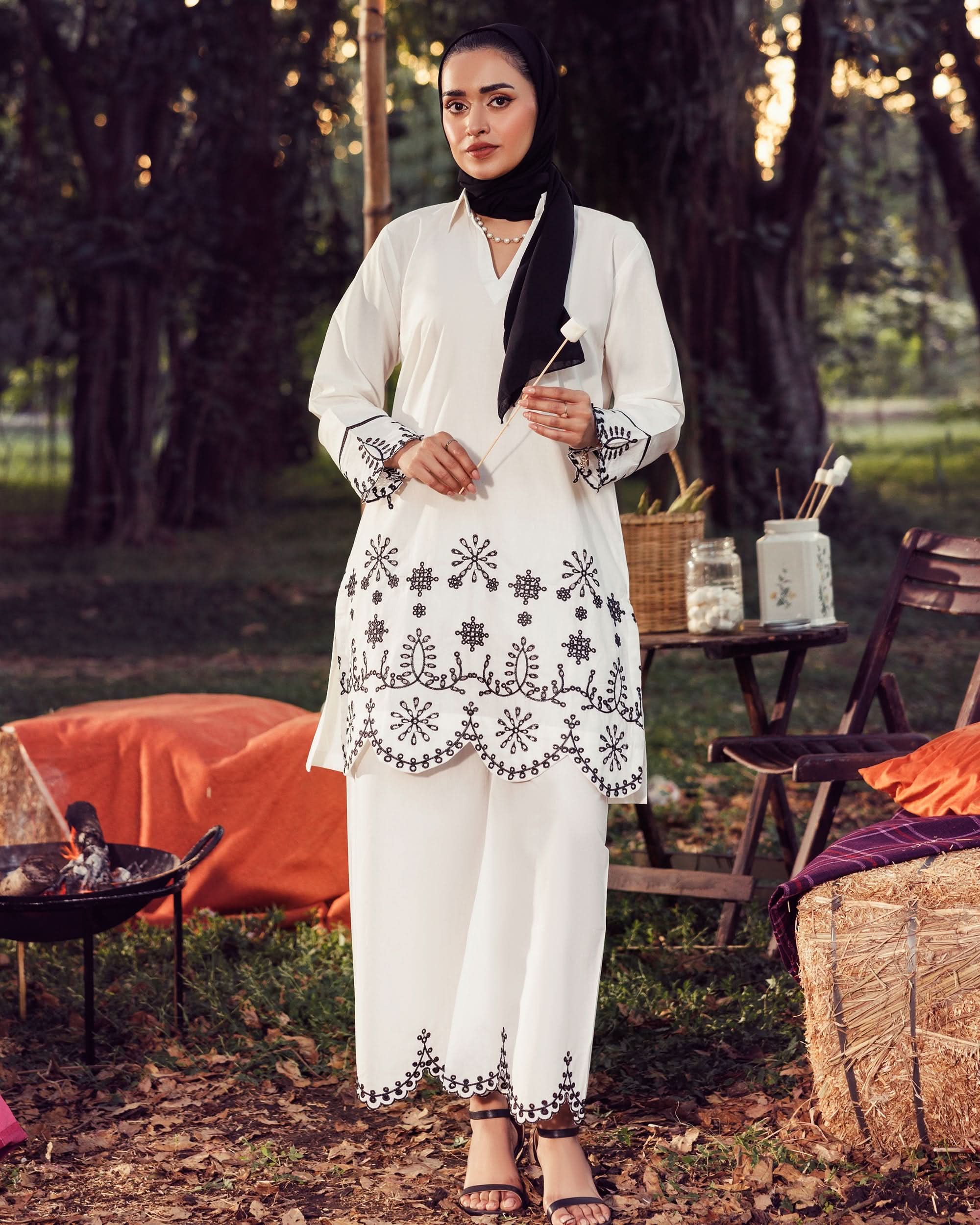 Valuables Women Fusion Embroidered 2-Piece Suit, Women Shalwar Suits, Chase Value, Chase Value