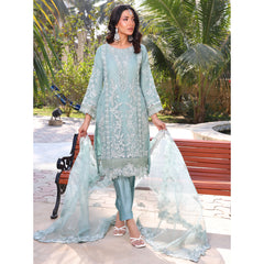 Dil Ruba By Dr. Haris Luxury Organza Embroidered Unstitched 3Pcs Suit - 1