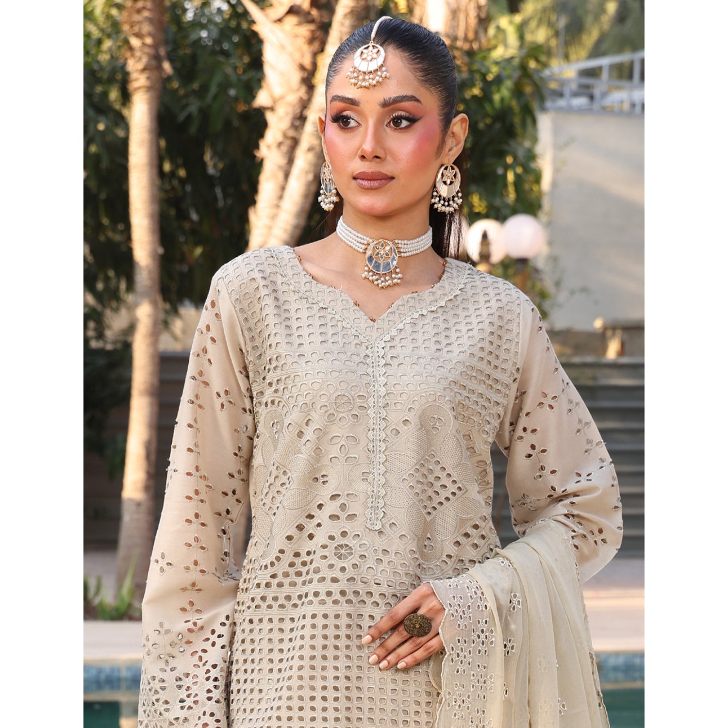 Summer Vibes By Dr. Haris Chikankari Lawn Unstitched 4 Pec Suit - 6, Women, 3Pcs Shalwar Suit, MI Creation, Chase Value