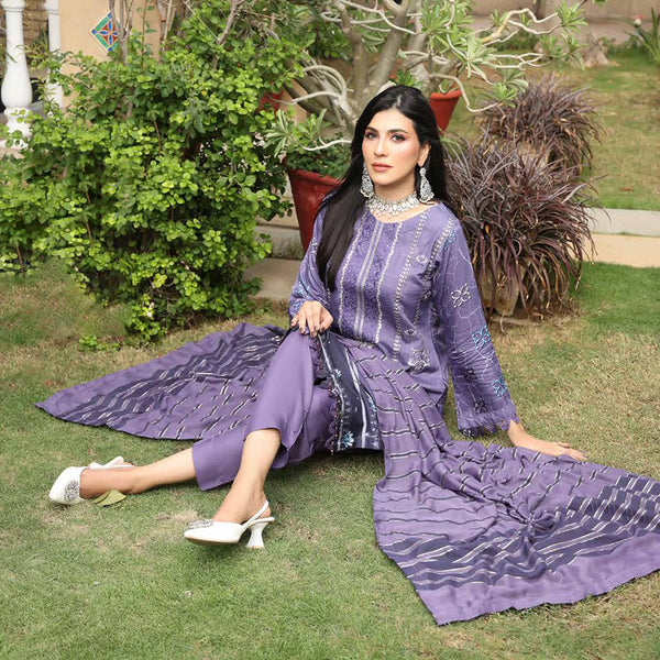 Schick Viscose Embroidered Un-sitiched 3pcs Suit  - 9