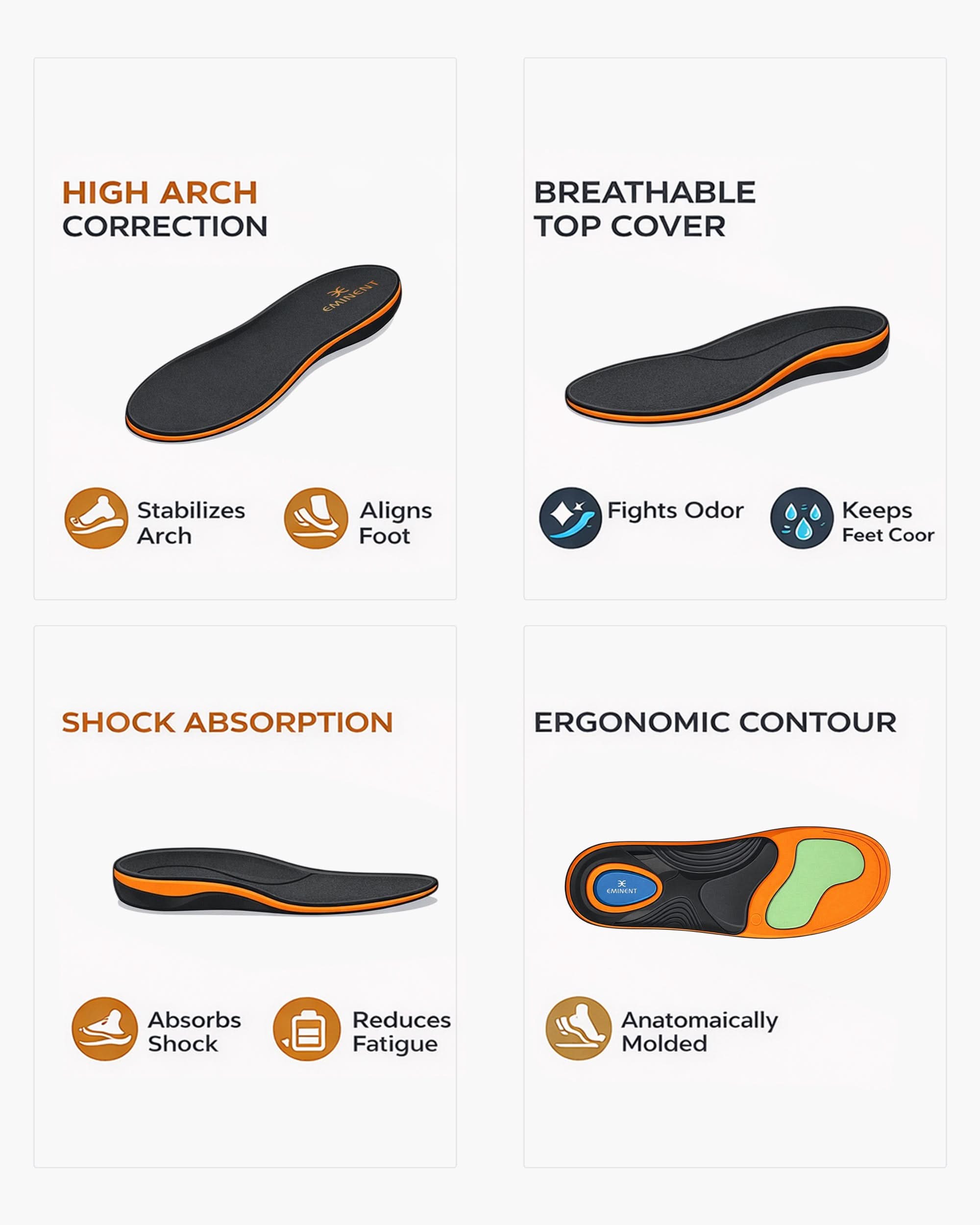 Flat Feet Insoles, Men's Insole & Accessories, Eminent, Chase Value
