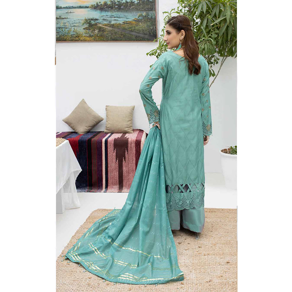 Schick Koel Viscose Schiffli Boring Embroidered Unstitched Suit With Fancy Dupatta - 6, Women, 3Pcs Shalwar Suit, MI Creation, Chase Value