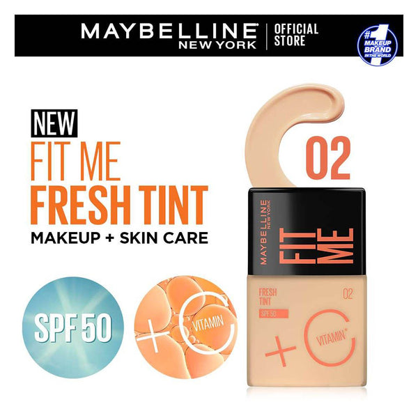 Maybelline New York Fit Me Fresh Tint With Spf 50 & Vitamin C, Natural Coverage Foundation, For Daily Use, Shade 02, 30Ml, Foundation, Maybelline, Chase Value