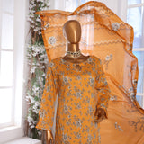 3D Daman kari By MI Creation Printed Lawn With Embroidered Unstitched 3Pcs Suit - 9, Women, 3Pcs Shalwar Suit, MI Creation, Chase Value