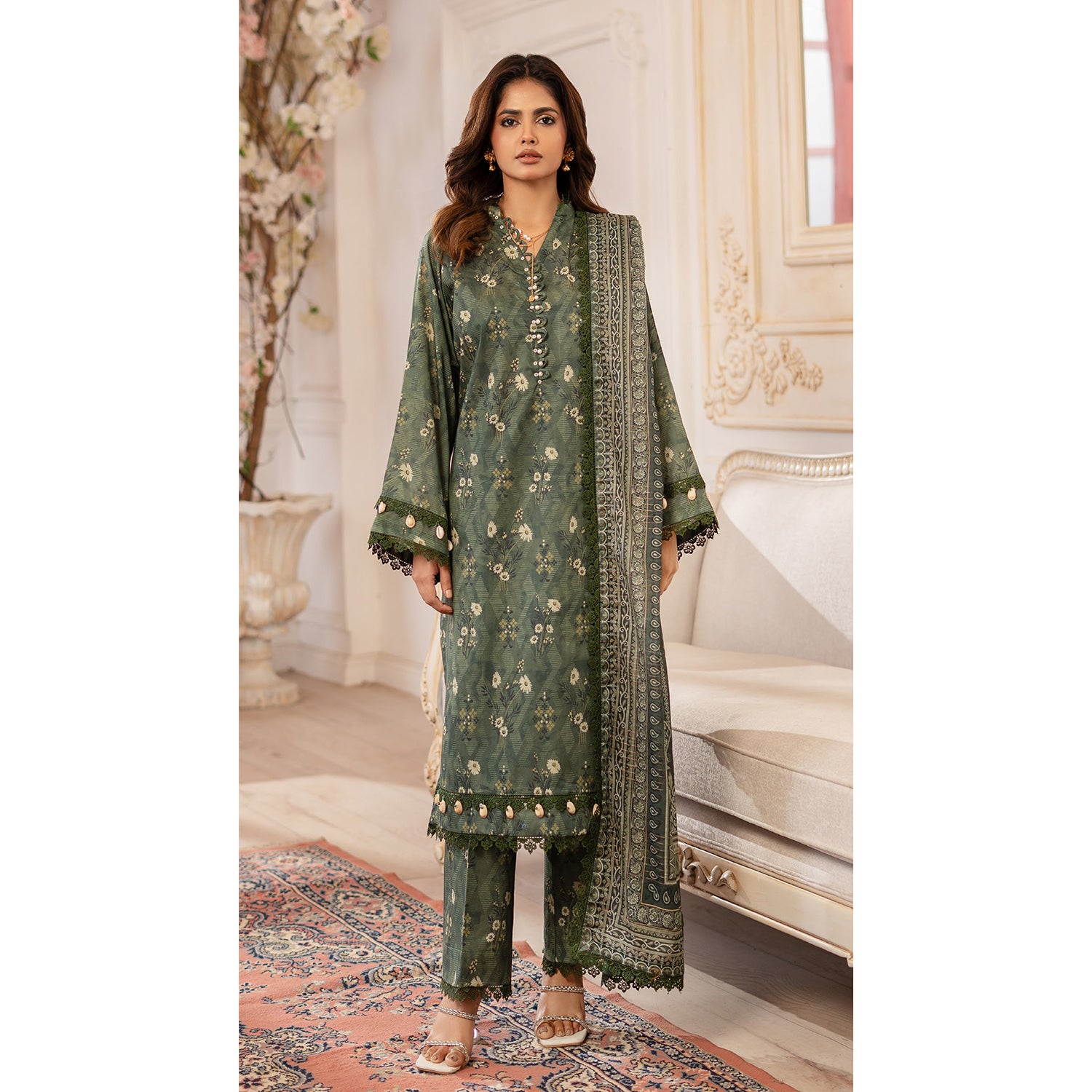 Al Zohaib Colors Digital Printed Unstitched Lawn 3 Pcs Suit - 2, Women, 3Pcs Shalwar Suit, Al-Zohaib Textiles, Chase Value