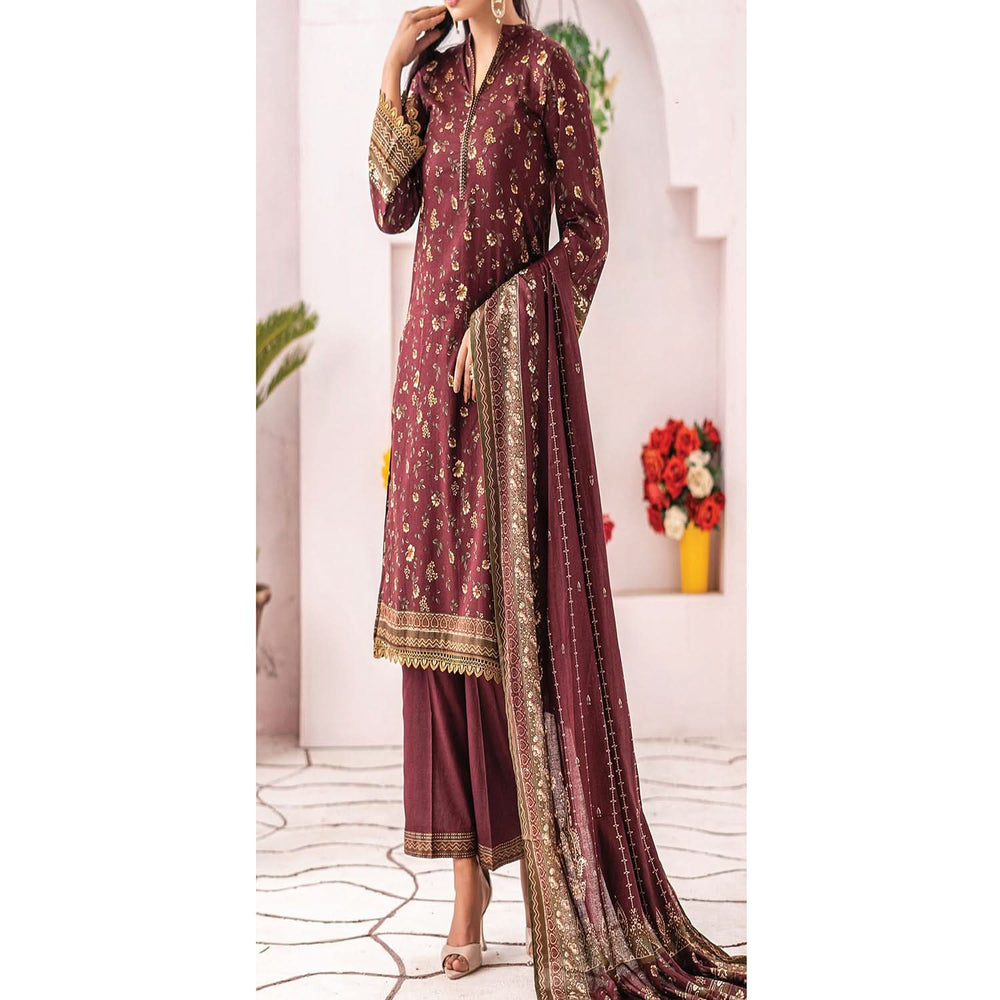 VS Daman Cambric Unstitched 3pcs Suit - 605-B, Women, 3Pcs Shalwar Suit, VS Textile, Chase Value