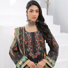 Janan Printed Lawn Embroidered  Suit 3Pcs with Cut Work Dupatta - 2