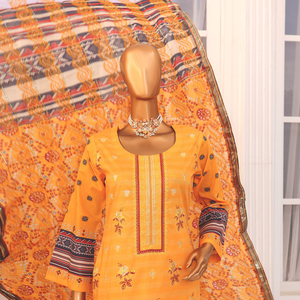 Needle Wonder By Dr. Haris Printed & Embroidered Lawn Unstitched 3Pcs Suit - 4, Women, 3Pcs Shalwar Suit, MI Creation, Chase Value