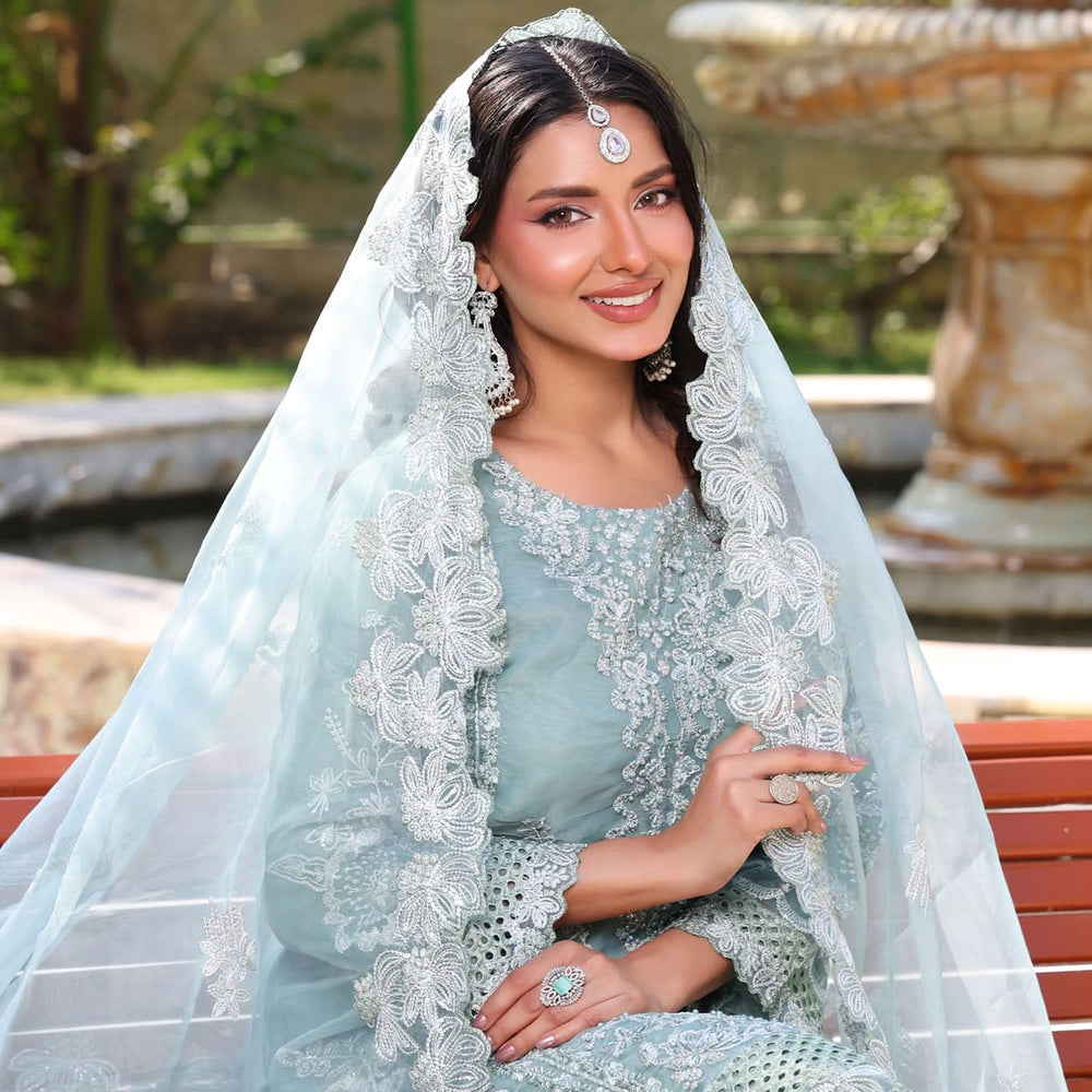 Dil Ruba By Dr. Haris Luxury Organza Embroidered Unstitched 3Pcs Suit - 1, Women, 3Pcs Shalwar Suit, MI Creation, Chase Value