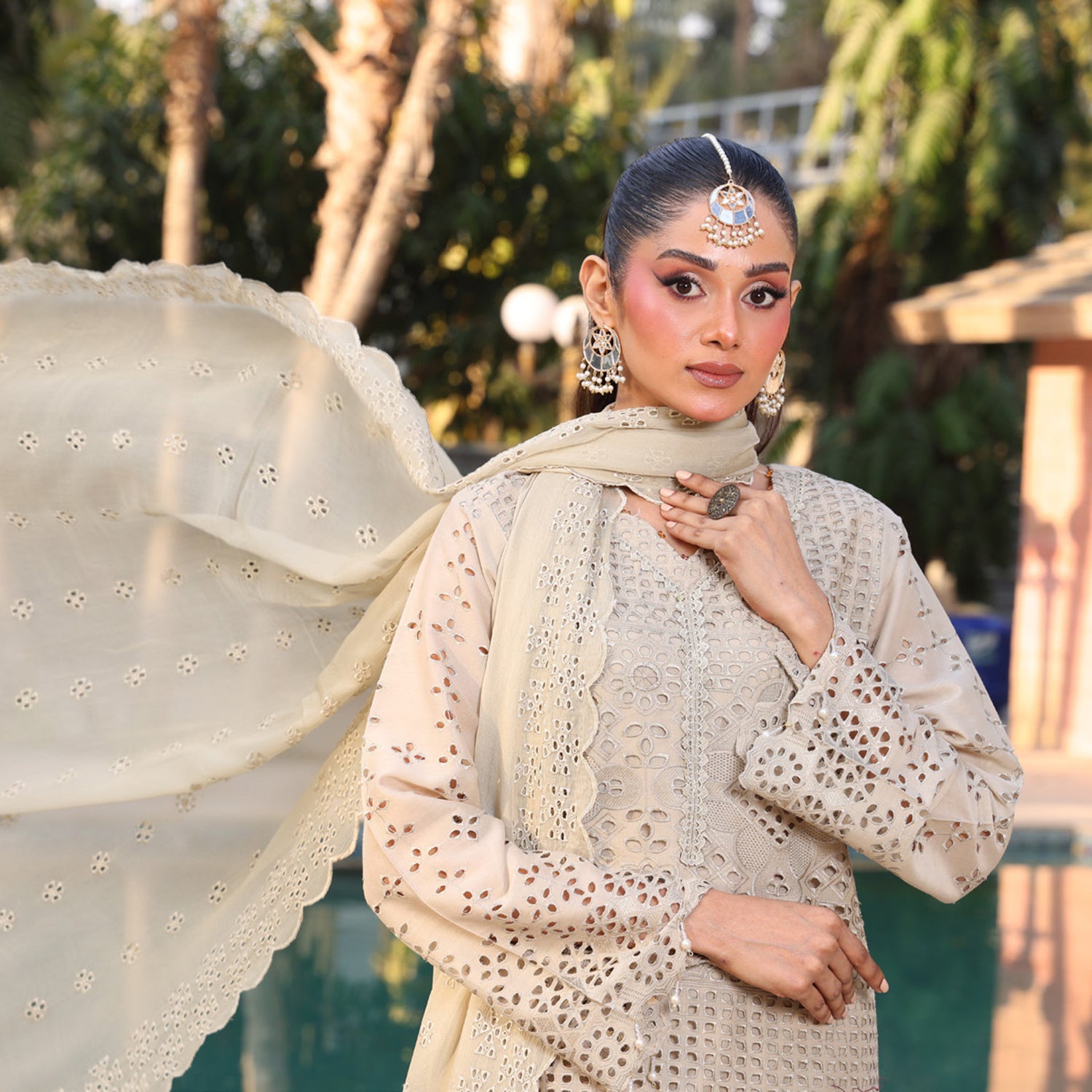 Summer Vibes By Dr. Haris Chikankari Lawn Unstitched 4 Pec Suit - 6, Women, 3Pcs Shalwar Suit, MI Creation, Chase Value