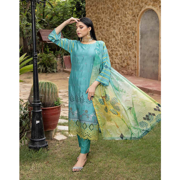 Schick Tulsi Chikankari Embroidered Un-stitched 3pcs Suit - 2