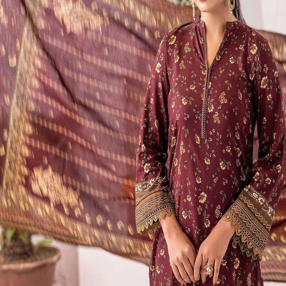 VS Daman Cambric Unstitched 3pcs Suit - 605-B, Women, 3Pcs Shalwar Suit, VS Textile, Chase Value