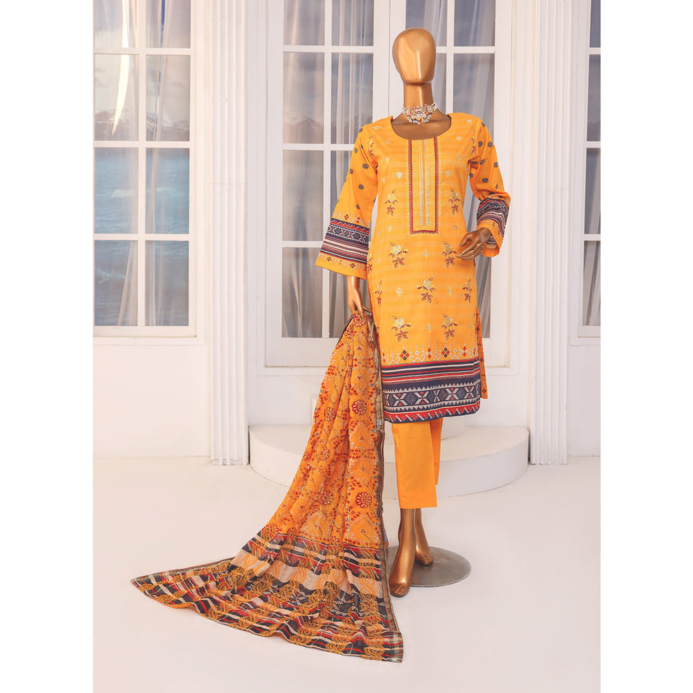 Needle Wonder By Dr. Haris Printed & Embroidered Lawn Unstitched 3Pcs Suit - 4, Women, 3Pcs Shalwar Suit, MI Creation, Chase Value