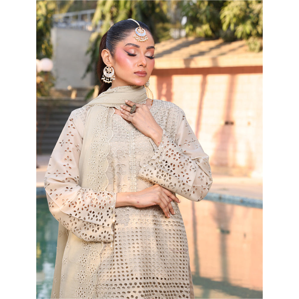 Summer Vibes By Dr. Haris Chikankari Lawn Unstitched 4 Pec Suit - 6, Women, 3Pcs Shalwar Suit, MI Creation, Chase Value