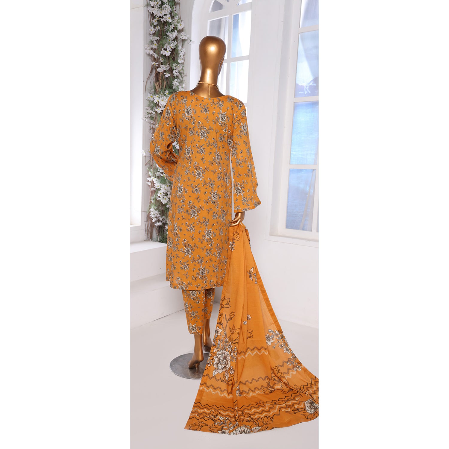 3D Daman kari By MI Creation Printed Lawn With Embroidered Unstitched 3Pcs Suit - 9, Women, 3Pcs Shalwar Suit, MI Creation, Chase Value