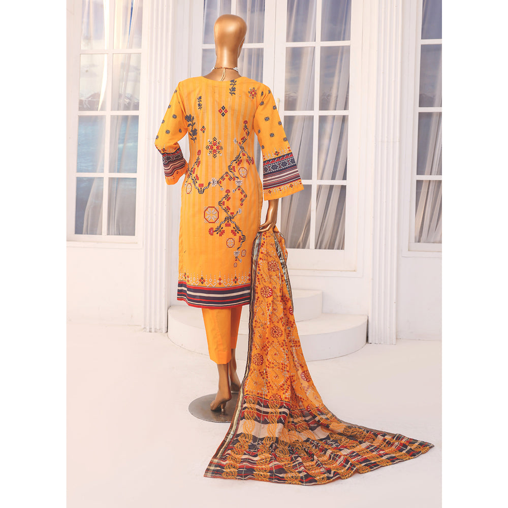 Needle Wonder By Dr. Haris Printed & Embroidered Lawn Unstitched 3Pcs Suit - 4, Women, 3Pcs Shalwar Suit, MI Creation, Chase Value