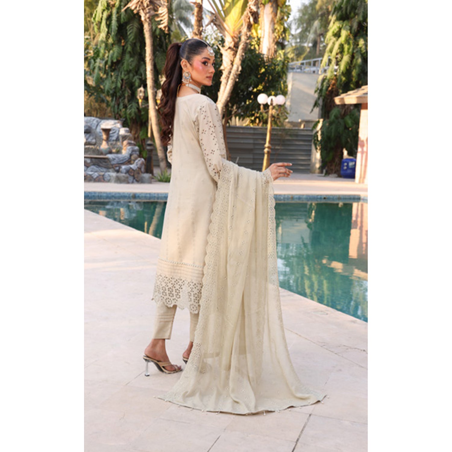 Summer Vibes By Dr. Haris Chikankari Lawn Unstitched 4 Pec Suit - 6, Women, 3Pcs Shalwar Suit, MI Creation, Chase Value