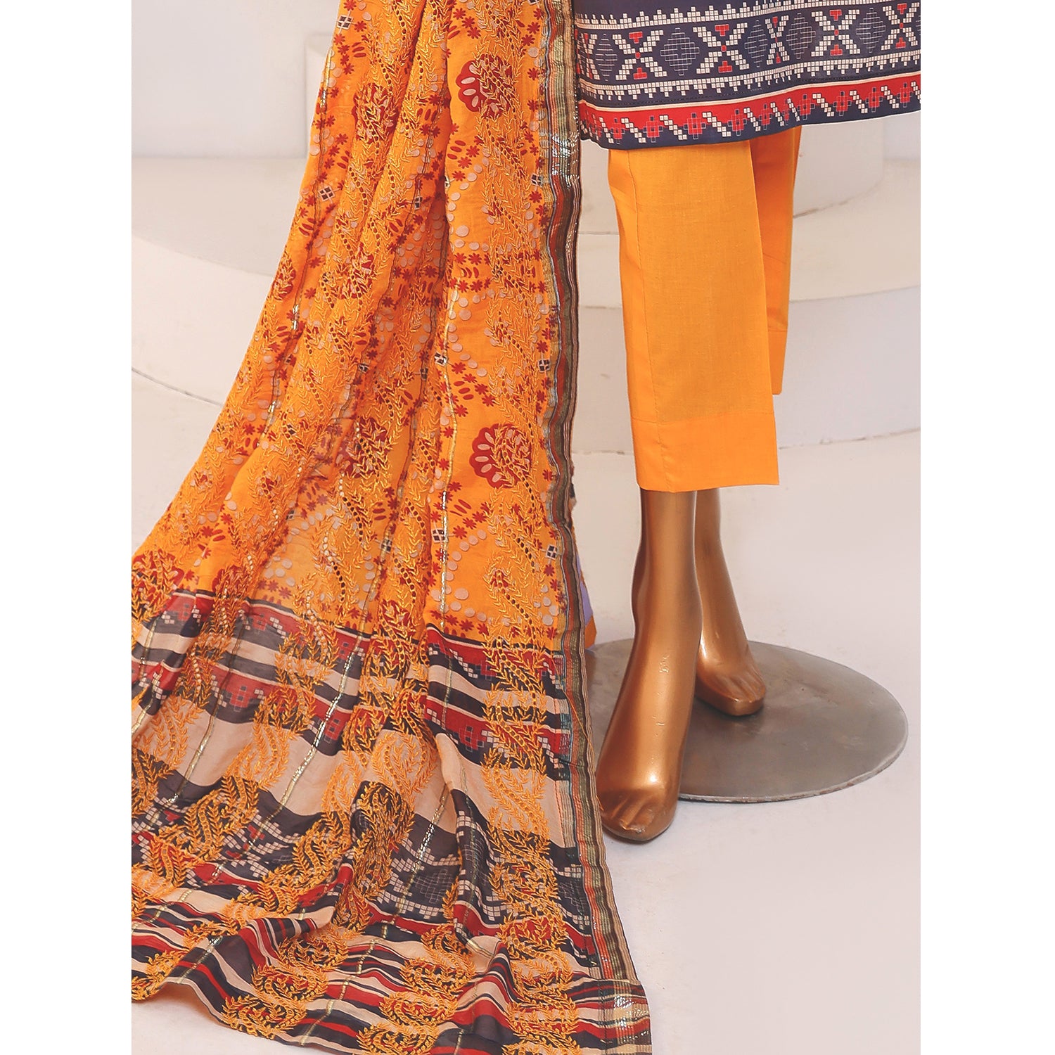 Needle Wonder By Dr. Haris Printed & Embroidered Lawn Unstitched 3Pcs Suit - 4, Women, 3Pcs Shalwar Suit, MI Creation, Chase Value