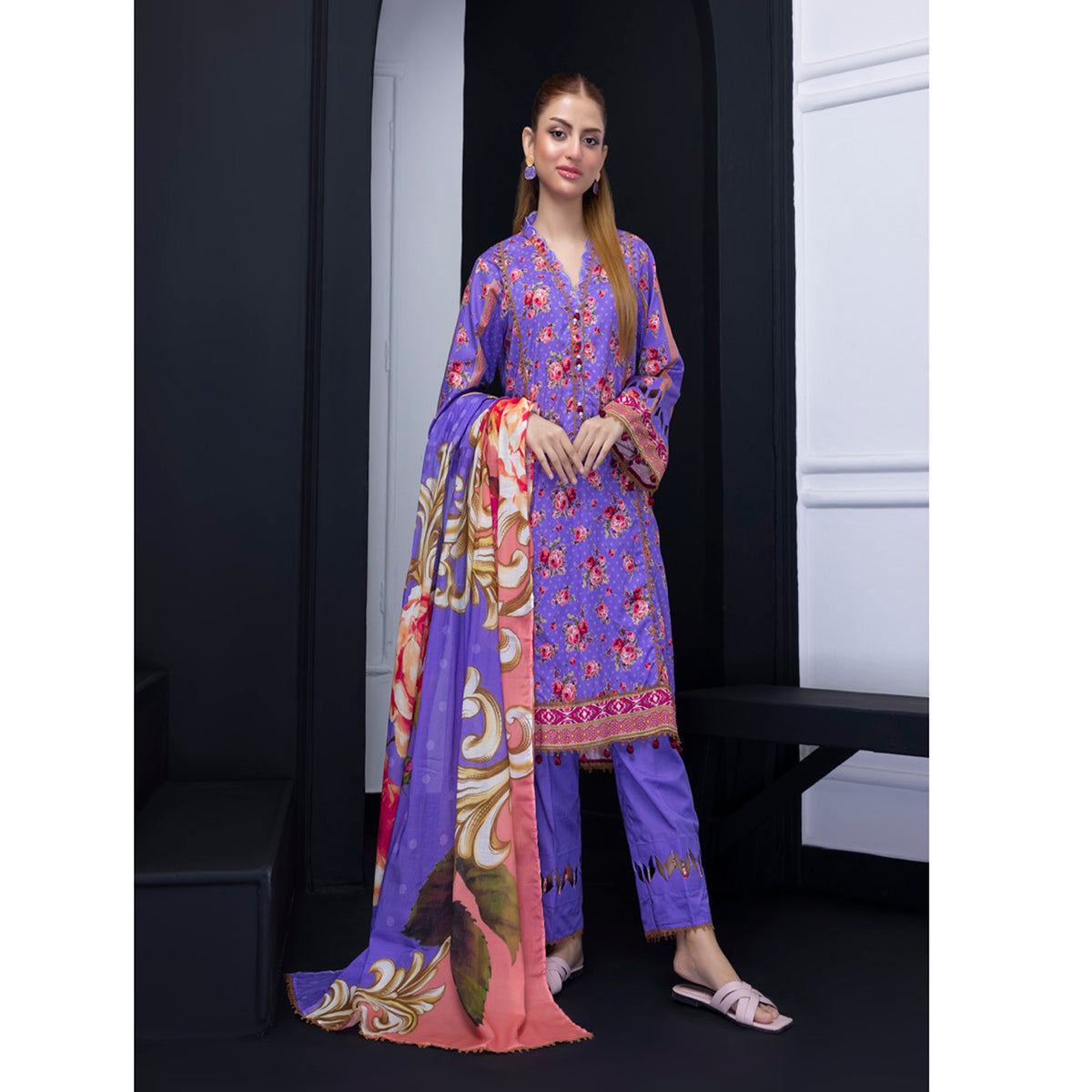 Salina Weaving Dobby By Regalia Lawn Printed Unstitched 3Pcs Suit V-2 - 2, Women, 3Pcs Shalwar Suit, Regalia Textiles, Chase Value