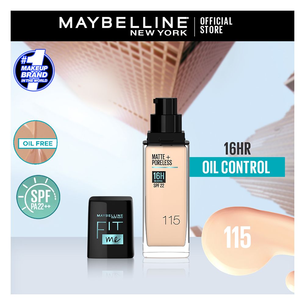 Maybelline New York Fit Me Matte + Poreless Spf 22 Foundation, 115 Ivory, 30Ml, Foundation, Maybelline, Chase Value