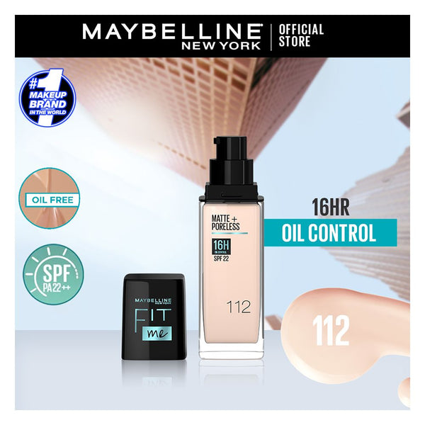 Maybelline New York Fit Me Matte + Poreless Spf 22 Foundation, 112 Natural Ivory, 30Ml, Foundation, Maybelline, Chase Value