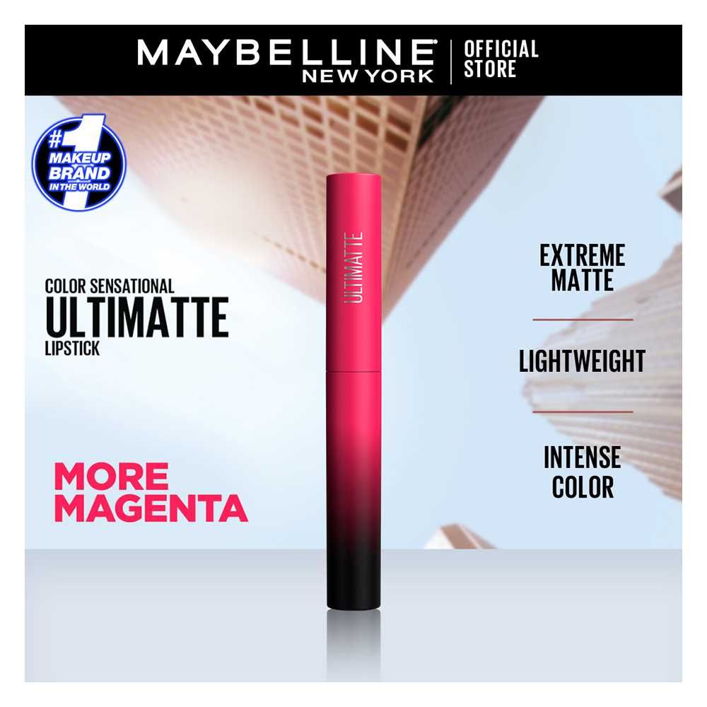 Maybelline New York Color Sensational Ultimate Matte Lipstick, 399 More Magenta, Lipstick, Maybelline, Chase Value