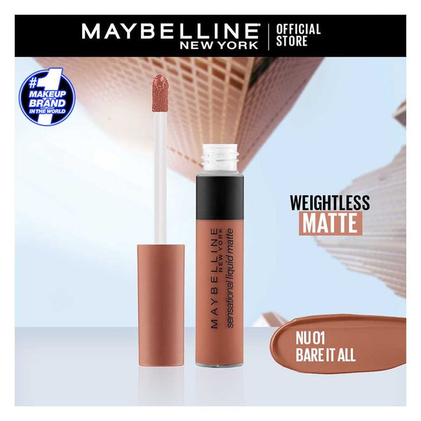 Maybelline Color Sensational Liquid Matte, NU01, Bare It All, Lip Gloss And Balm, Maybelline, Chase Value