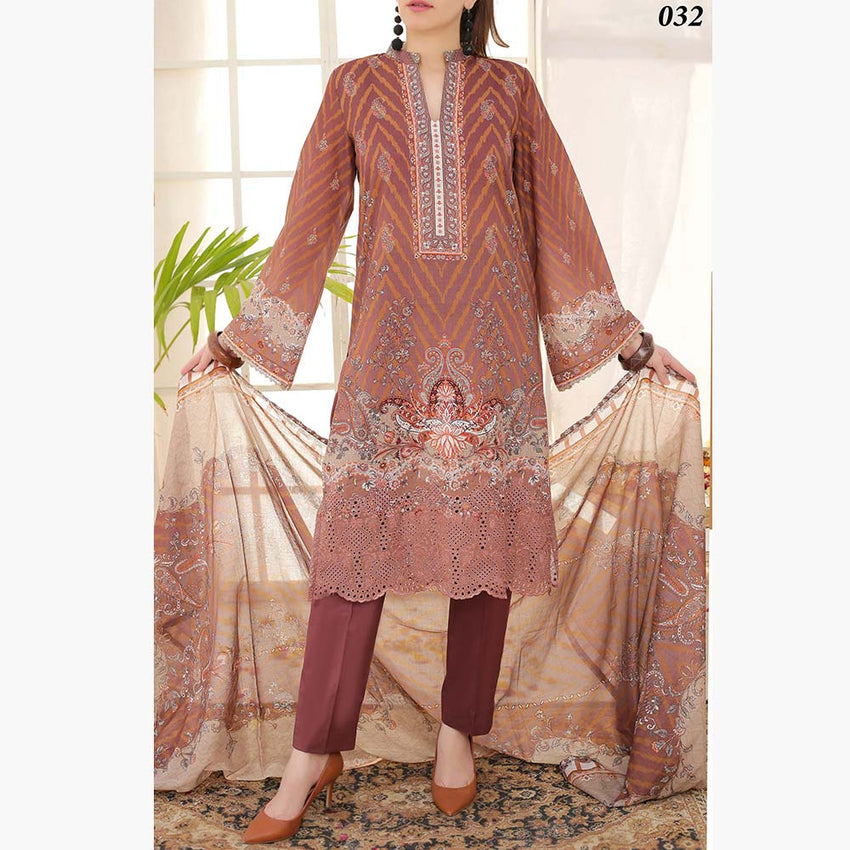 Mariyah Lawn Chickenkari Unstitched 3Pcs Suit - 32, Women, 3Pcs Shalwar Suit, VS Textiles, Chase Value