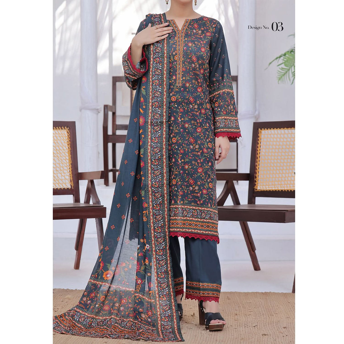 Ayesha Alishba By VS Textile Printed Lawn Unstitched 3Pcs Suit - 598, Women, 3Pcs Shalwar Suit, VS Textile, Chase Value