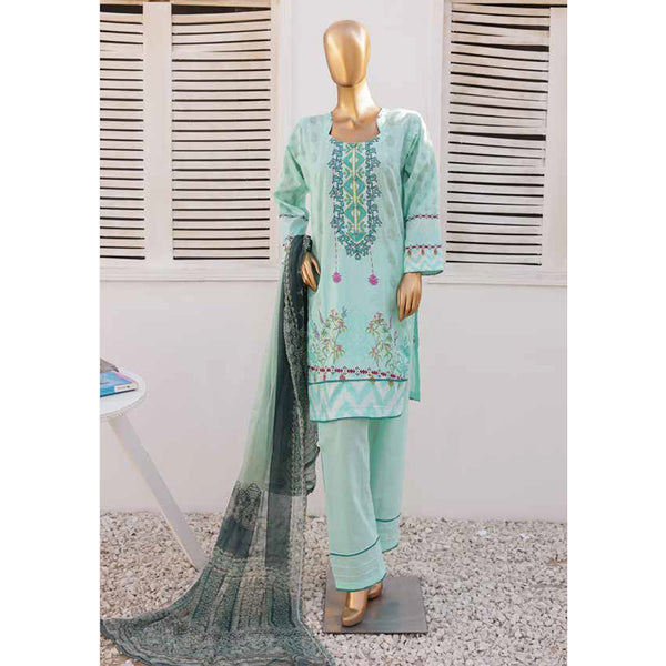 Zoha Lawn Printed Embroidered 3Pcs Suit with Bember Dupatta - 4