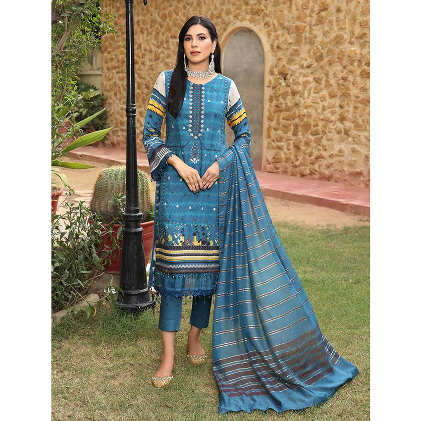 Schick Viscose Embroidered Un-sitiched 3pcs Suit  - 5