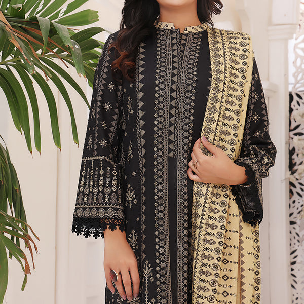 Jhalak Linen Printed Unstitched 3Pcs Suit - 3, Women, 3Pcs Shalwar Suit, VS Textiles, Chase Value